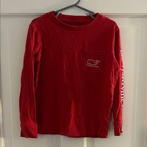 Vineyard Vines Kids Bright Red Long Sleeve Tee